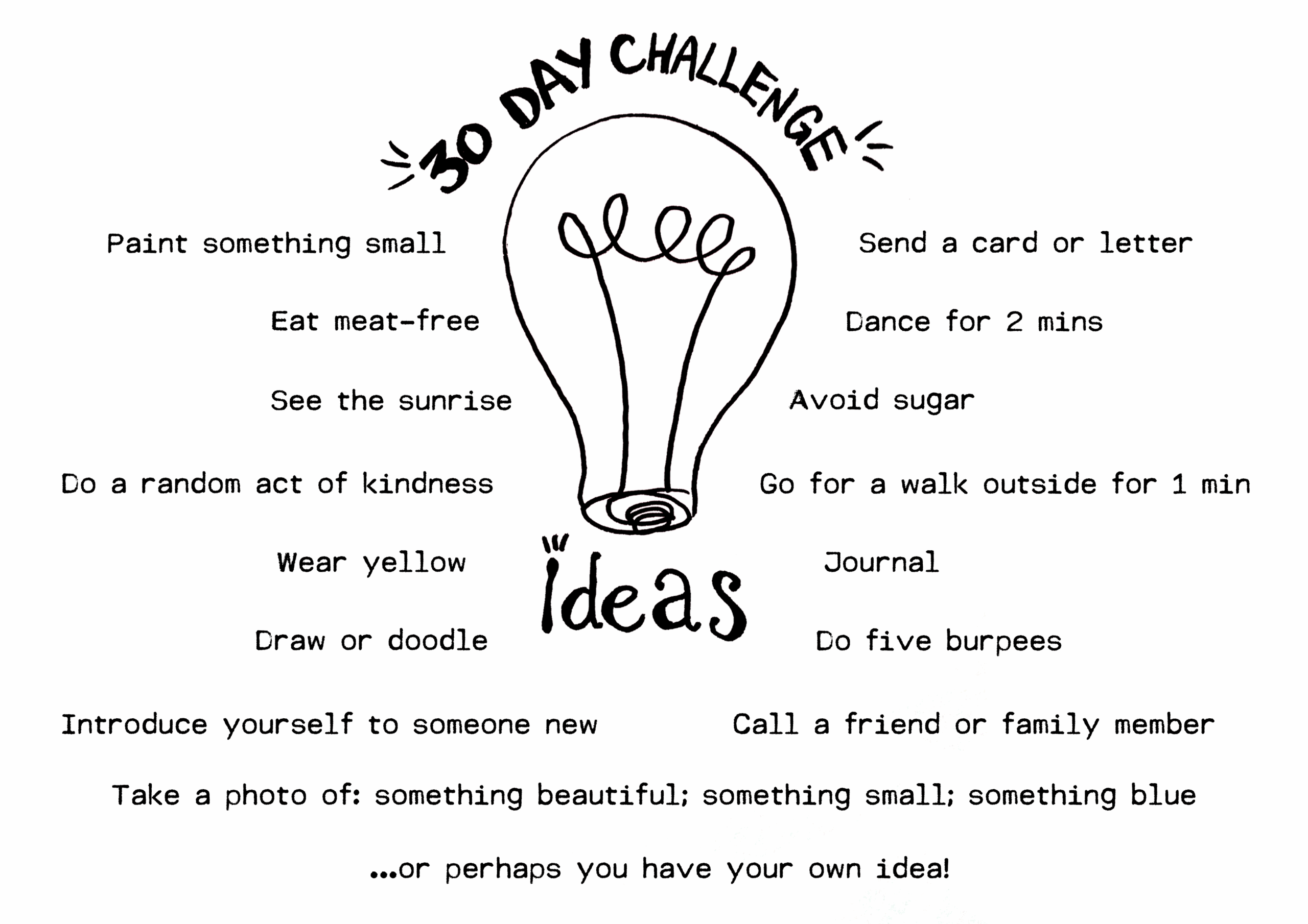 30 Day Challenge Ideas